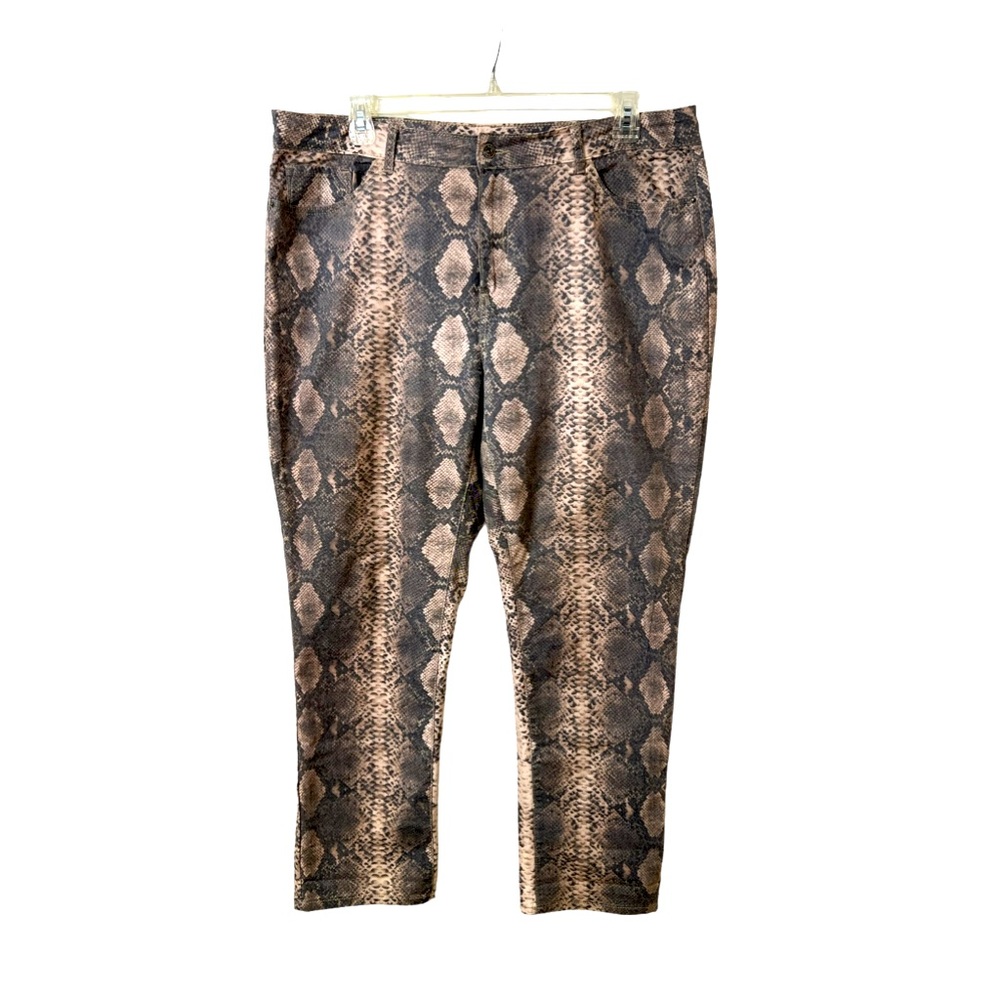 Lucky & Blessed Women's Straight Leg Jeans in Brown Snake Print